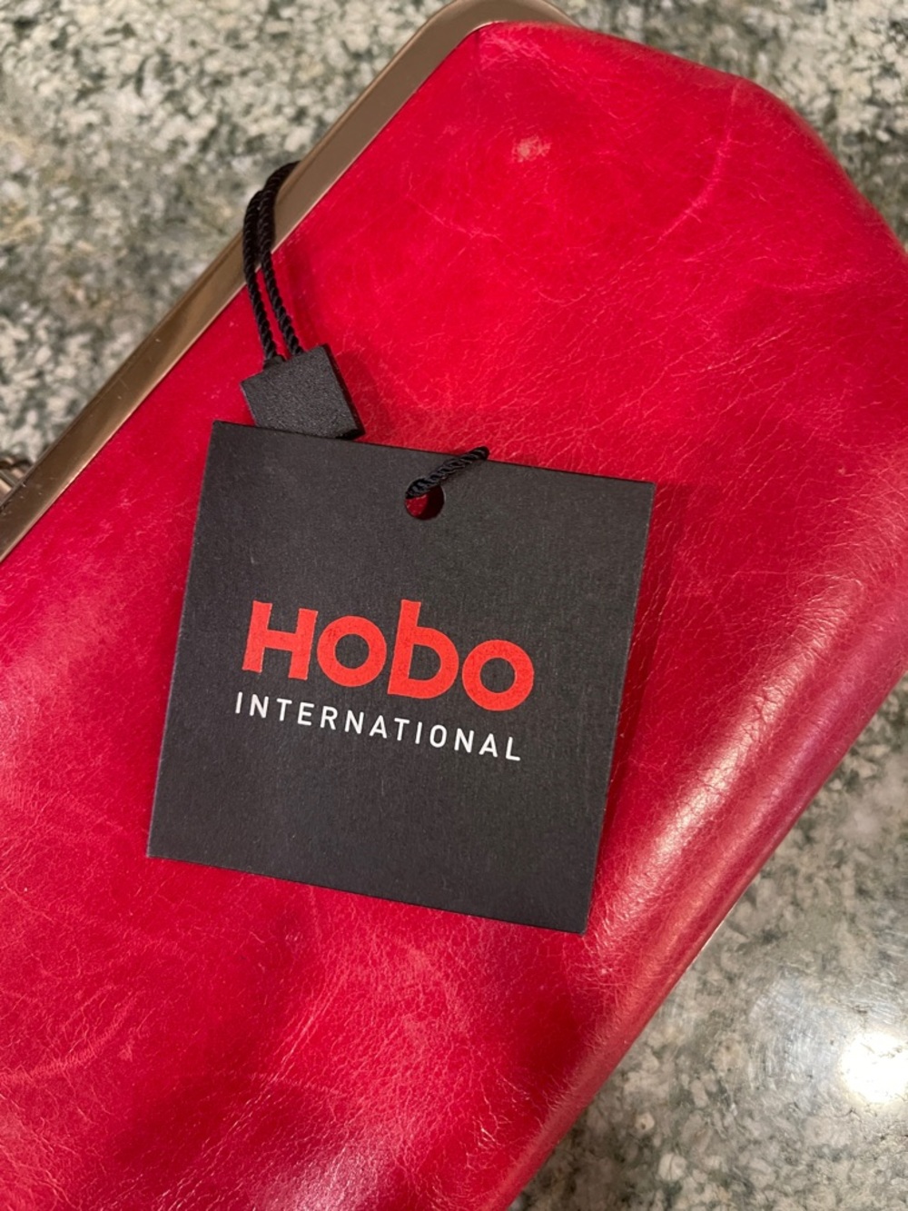 HOBO Lauren Double Frame Leather Clutch Wallet - Red - Picture 7 of 8